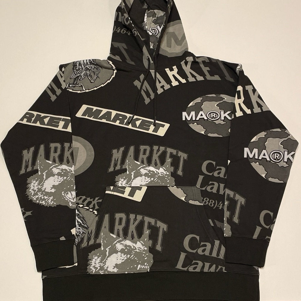 MARKET MONOGRAM AOP CALL MY LAWYER HOODIE (LARGE)